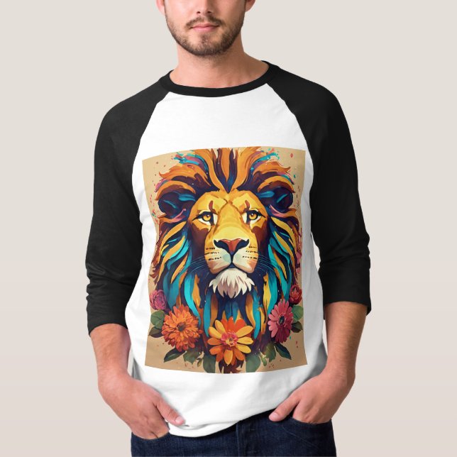 T-shirt Roar of the Wild : Majestic Lion Design (Devant)