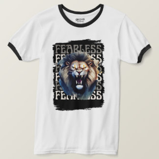 T-shirt Roar sans peur - Lion gras