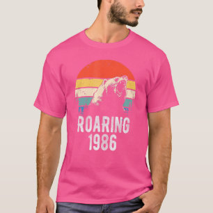 T-shirt Roaring 1986 Vintage Retro Sunset Bear Animal 36e