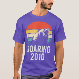 T-shirt Roaring 2010 Vintage Retro Sunset Bear Animal 12e
