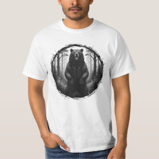 T-shirt Roaring Bear Illustration – Wild Forest Graphic T-