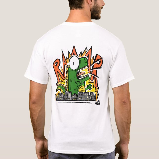 T-shirt Roaring Dinosaur Cartoon (Dos)