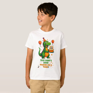 T-shirt Roaring en 5 - Dino Anniversaire Design