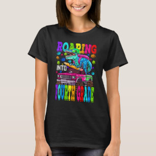 T-shirt Roaring Into Fourth Grade Monster Dinosaur B