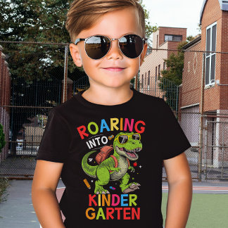 T-shirt Roaring into Kindergarten Dinosaur – School
