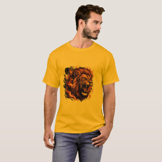 T-Shirt Roaring Lion – Graphisme de Puissance Féro