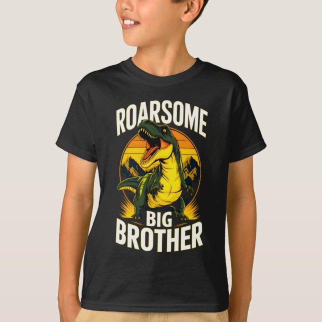 T-shirt Roarsome Dinosaur Big Brother (Devant)