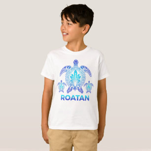 T-shirt Roatan Honduras Océan Blue Sea Turtle Souvenirs