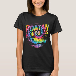 T-shirt Roatan Honduras Rétro Tie Dye Vacances Tropicales