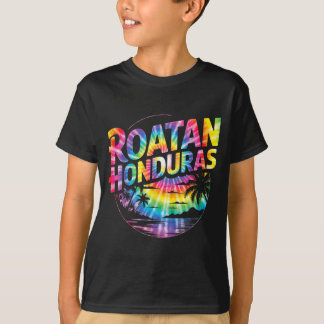 T-shirt Roatan Honduras Rétro Tie Dye Vacances Tropicales