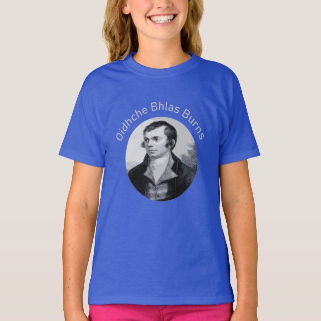 T-shirt Robbie Burns - Oidhche Bhlas Burns Gris Clair (Devant)