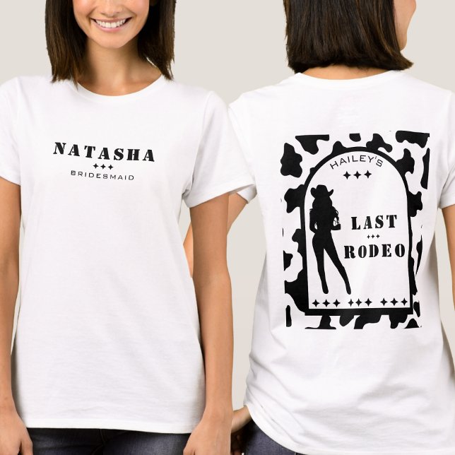 T-shirt Robe de cowgirl à imprimé vache Demoiselle d'honne (cow print cowgirl bridesmaid bachelorette party t-shirt)