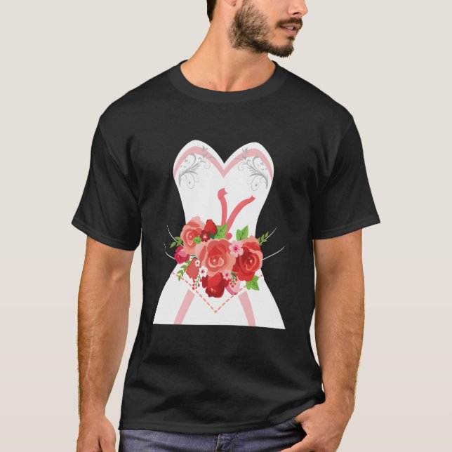 T-shirt Robe de mariée simple pour douches nuptiales (Devant)