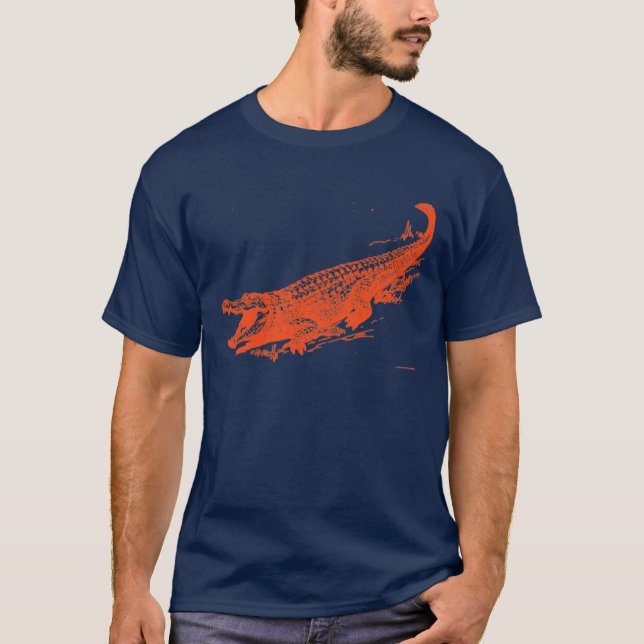 T-shirt Robe de match Swamp Chomp Orange Gator (Devant)