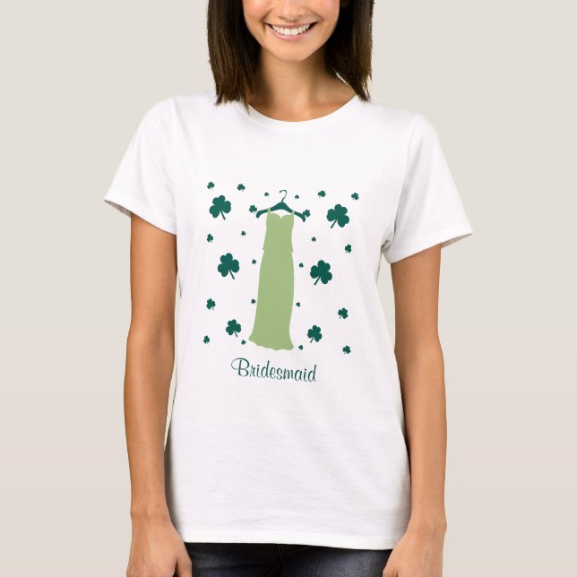 T-shirt Robe de servante Shamrock irlandaise (Devant)