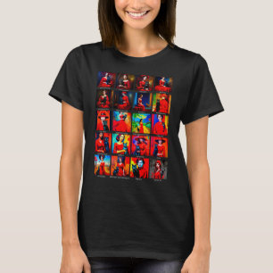 T-shirt Robe Rouge Modes d'Art Chat Noir