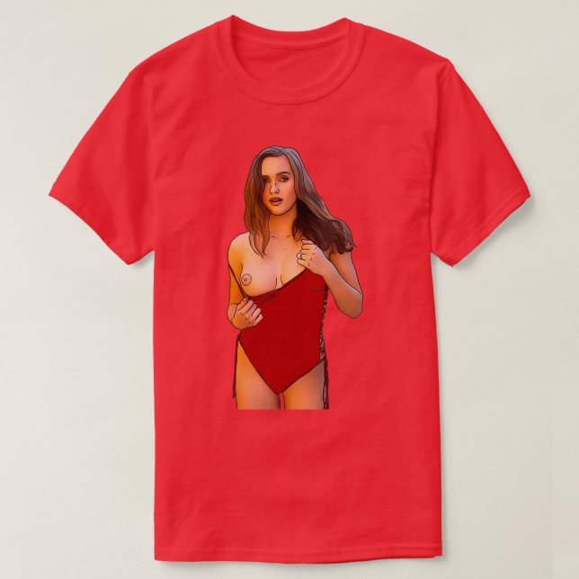 T-shirt Robe rouge Stacy Cruz (Design devant)