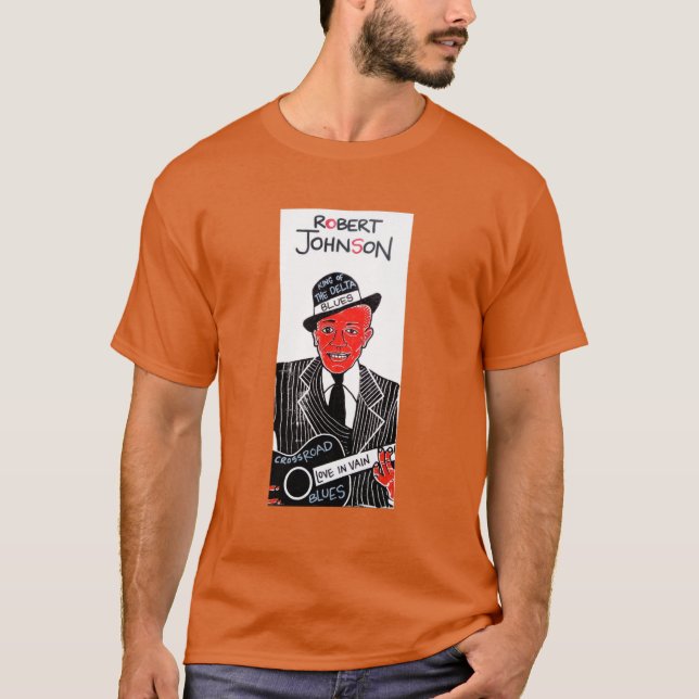 T-shirt Robert Johnson Blues Art Folklorique (Devant)