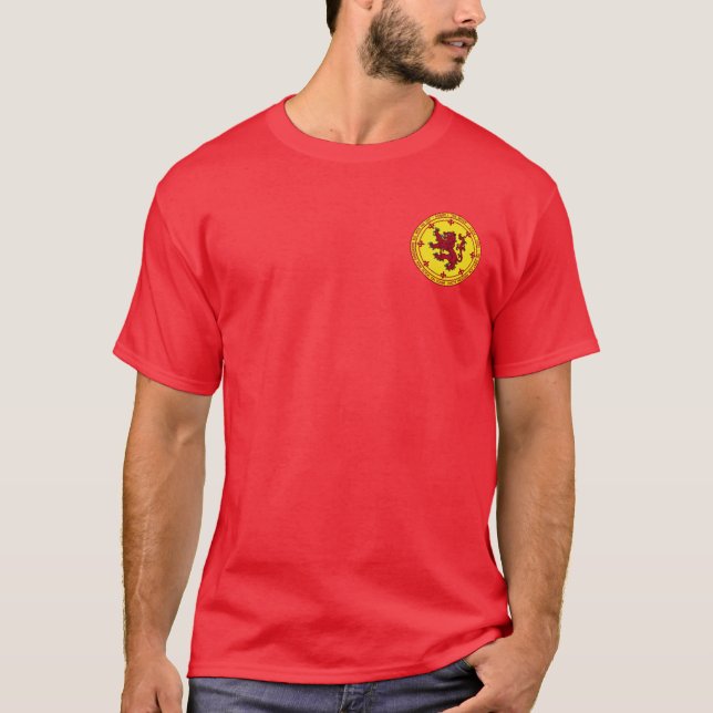 T-shirt Robert la chemise de joint de rouge et d'or de (Devant)