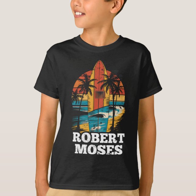 T-shirt Robert Moses Planche de surf Surfing Rétro  (Devant)