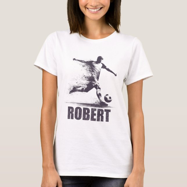 T-shirt Robert Soccer Boys Personalized First Name Robert  (Devant)