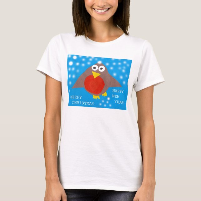 T-shirt Robin de Noël (Devant)