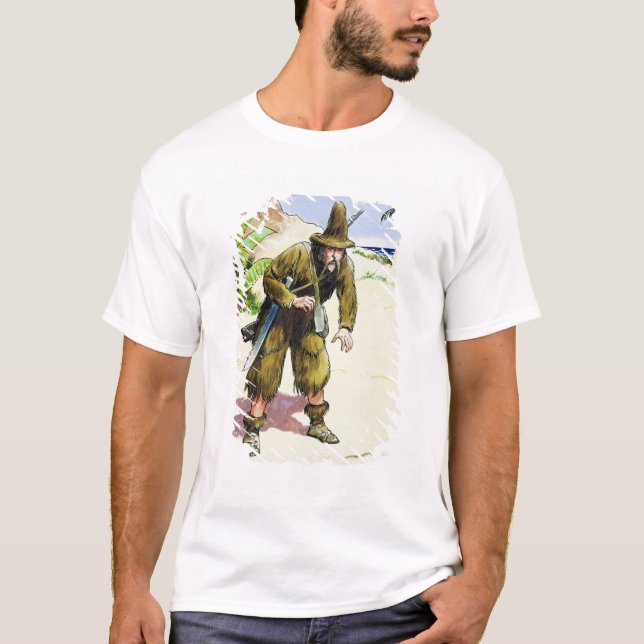 T-shirt Robinson Crusoe, des "piaulements dans le passé", (Devant)