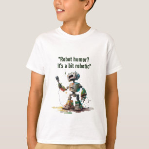 T-shirt "Robo-Comedy Club" avec un robot comédien stand-up