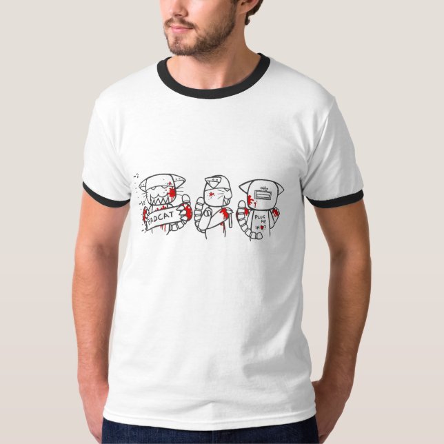 T-shirt ROBO-TEC : mauvais chat : 3 (Devant)
