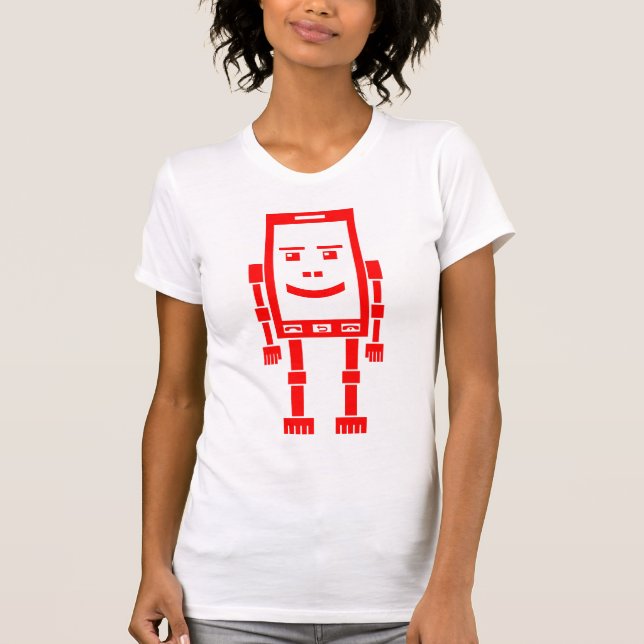 T-shirt Robo Téléphone - Rouge (Devant)