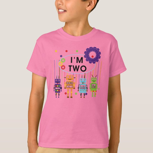 T-shirt Robot 2e chemises et cadeaux d'anniversaire (Devant)