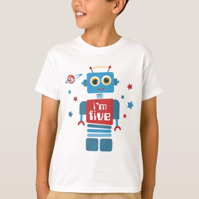 T-shirt Robot 5e anniversaire (Devant)