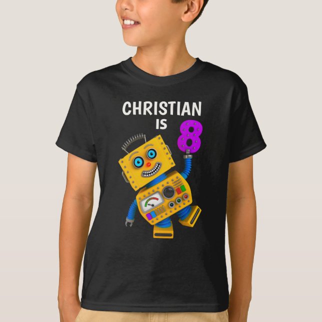 T-shirt Robot 8 ans personnalisable (Devant)
