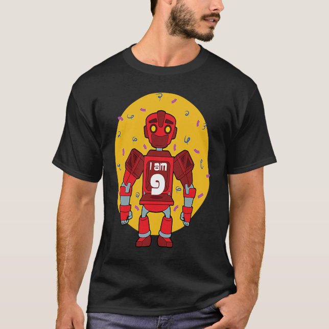 T-shirt Robot À Thème D'Anniversaire Im 9 (Devant)