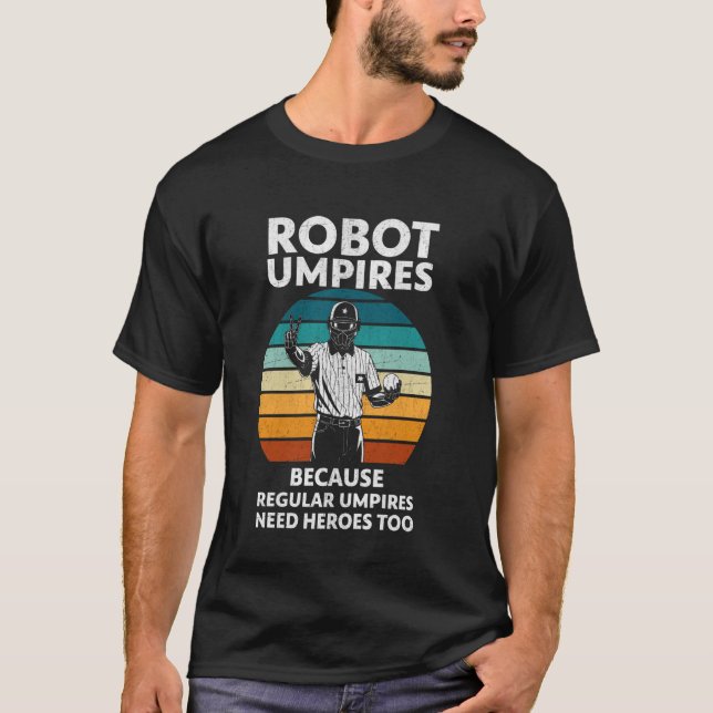 T-shirt Robot arbitre de baseball drôle zone de strike Rét (Devant)