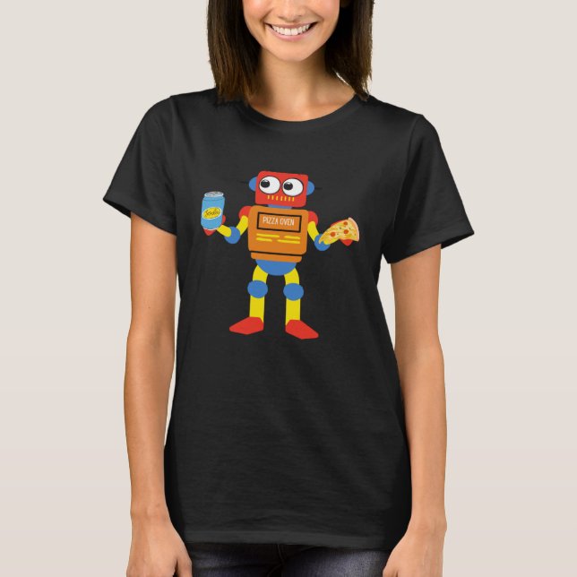 T-shirt Robot au four à pizza (Devant)