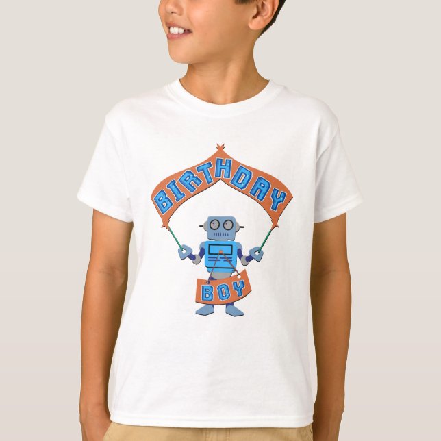 T-shirt Robot Boy Birthday (Devant)