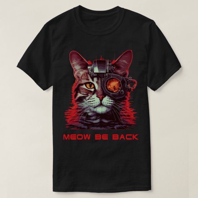 T-shirt Robot Cat Retro 80s 90s (Design devant)