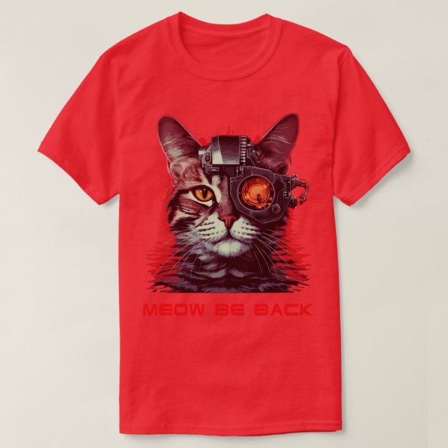 T-shirt Robot Cat Retro 80s 90s (Design devant)