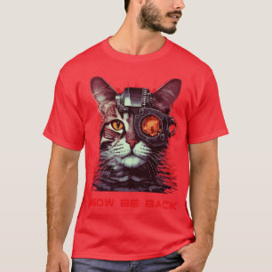 T-shirt Robot Cat Retro 80s 90s