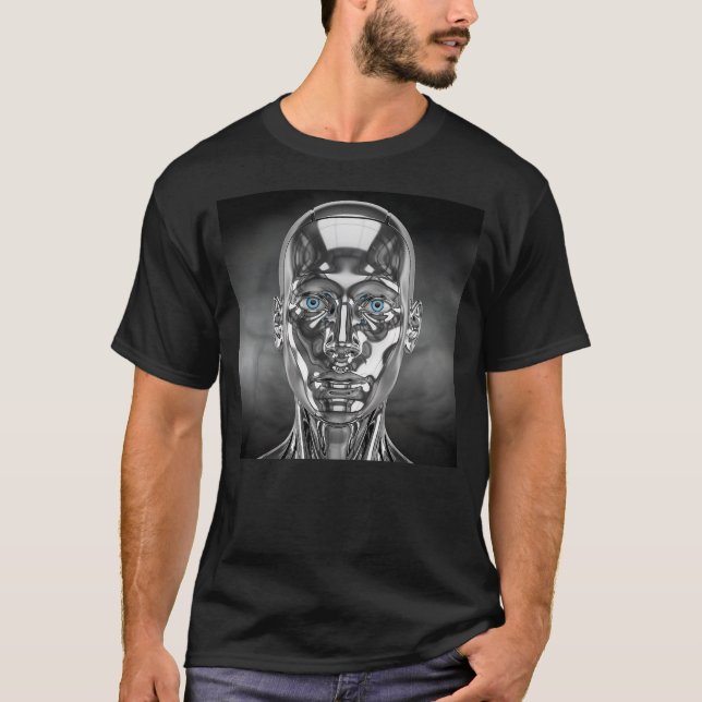 T-shirt robot chrome futuriste (Devant)