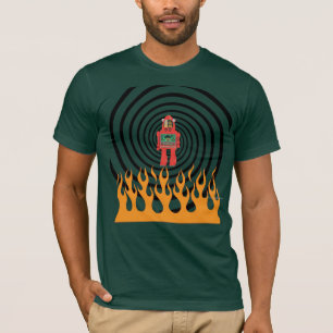 T-shirt robot dans la spirale flamboyante, la chemise des