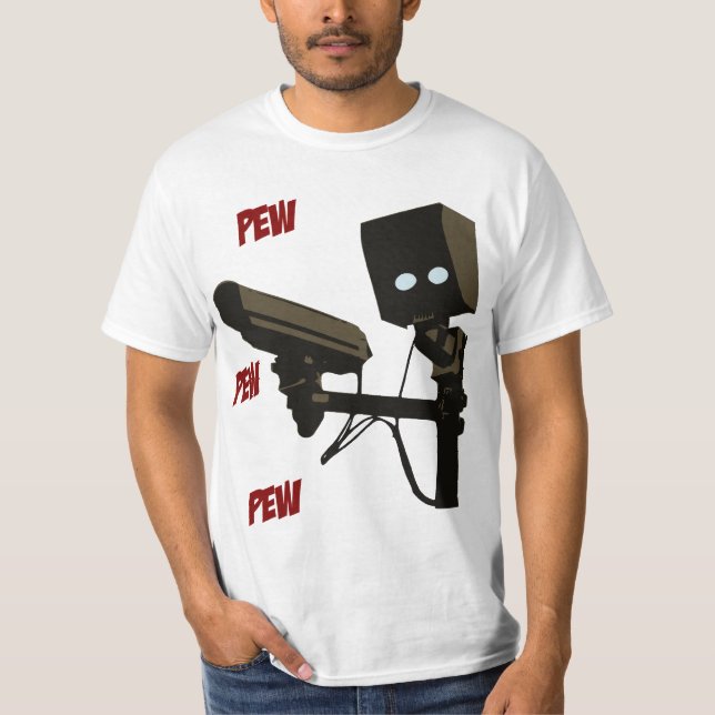 T-shirt Robot d'arme à feu de radar à laser de banc de (Devant)