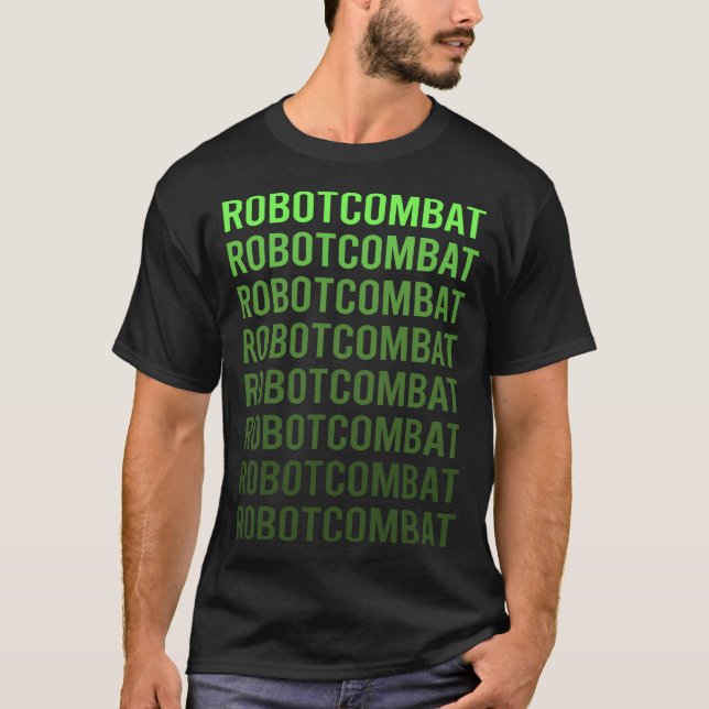 T-shirt Robot de combat à dégradé vert (Devant)
