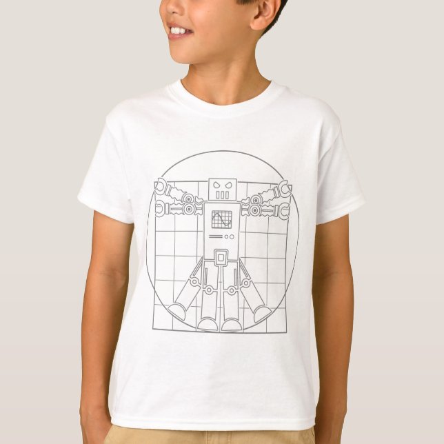 T-shirt Robot de da Vinci Vitruvian (Devant)