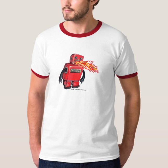 T-shirt robot de Feu-respiration (Devant)