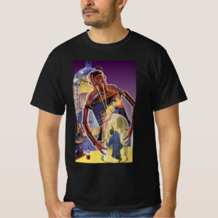 T-shirt Robot de science-fiction vintage avec des yeux à f
