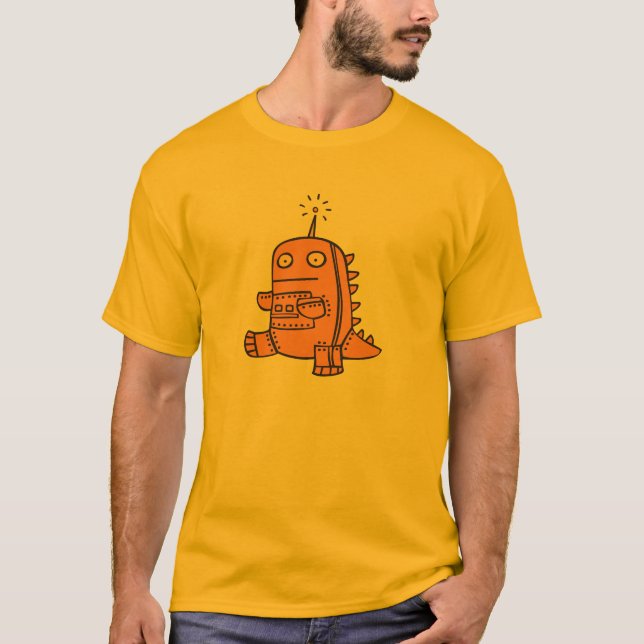 T-shirt Robot Dino - orange (Devant)