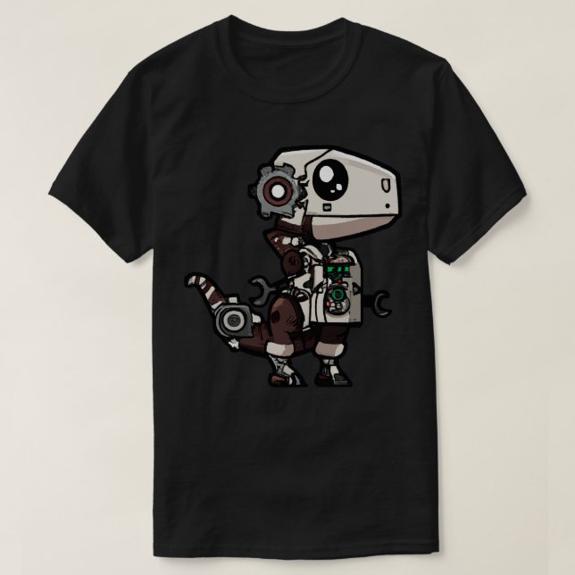T-shirt Robot Dragon Steampunk Kawaii (Design devant)