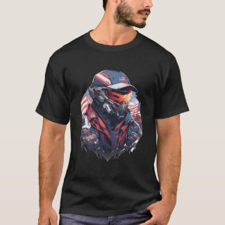 T-shirt Robot du 4 juillet drapeau américain patriotique